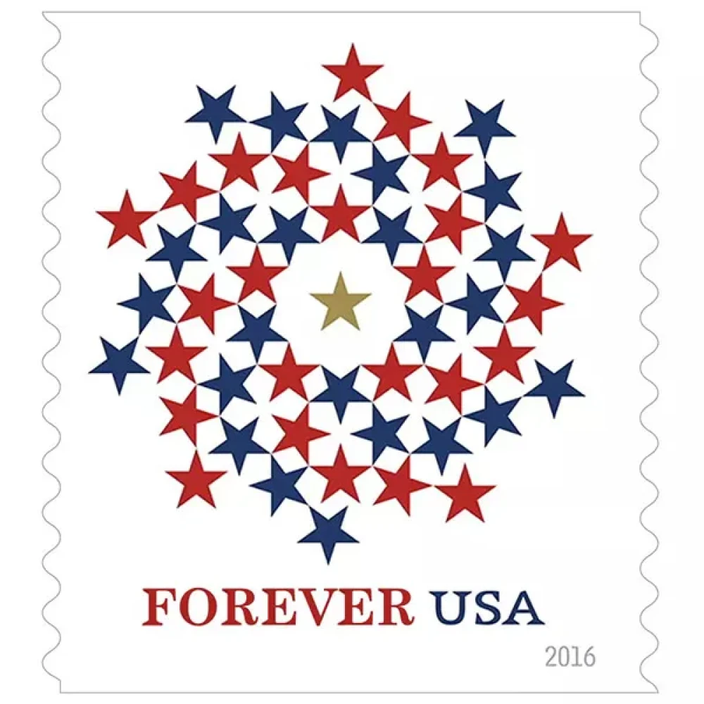 (2016) USPS Stars Red & Blue Forever Stamps